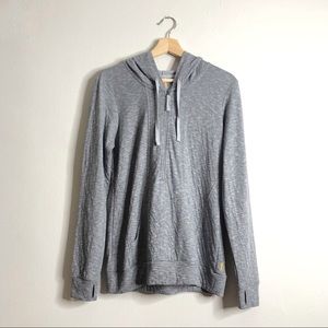 LUCY Sexy Sweat Half Zip Gray Hoodie Medium